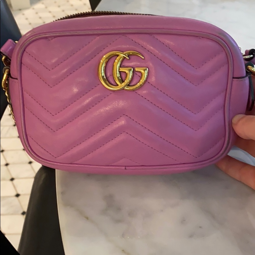 GG Marmont Matelassé Mini Bag, Pink